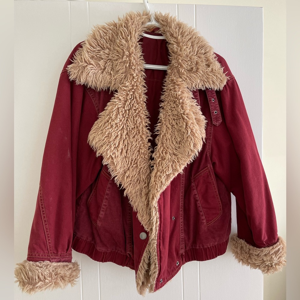free people Shearling bomber jacket